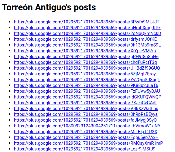 Un listado de los artículos publicados en Torreón Antiguo.