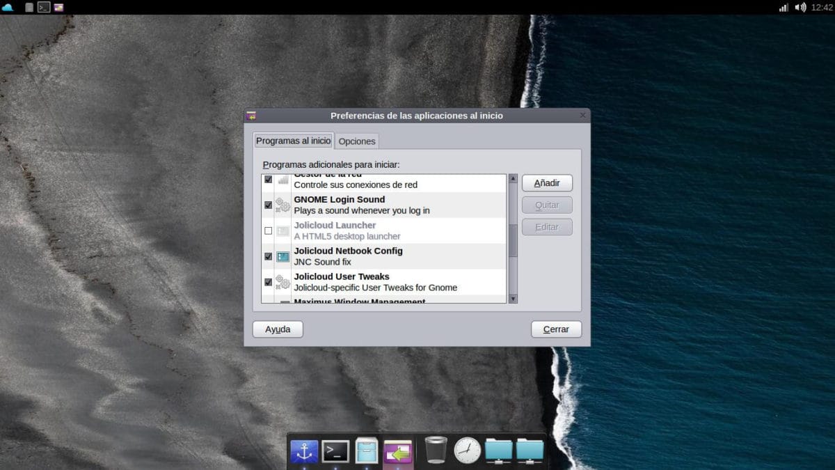 Al desactivar Jolicloud launcher desaparece el lanzador original.