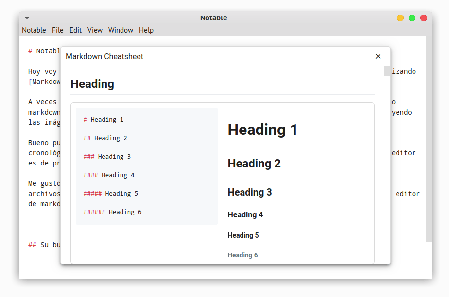 La cheatsheet de markdown.