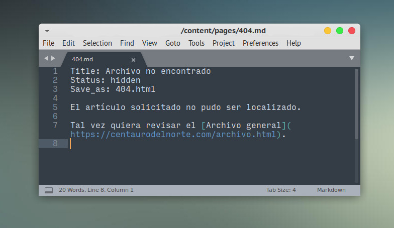 Edición del archivo 404.md