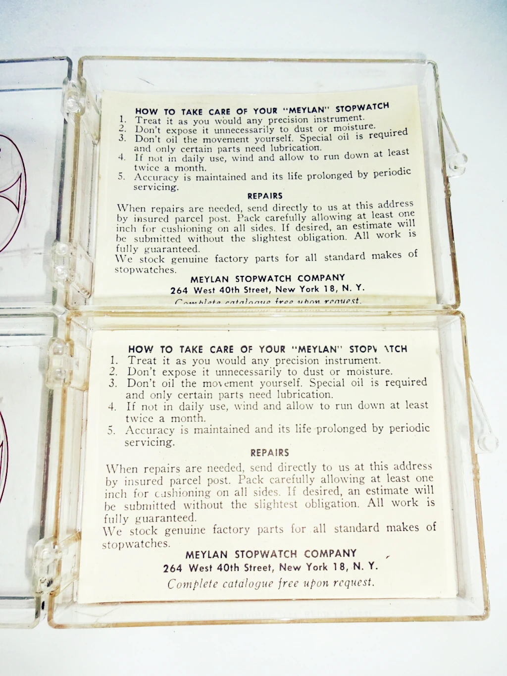 Manual de un cronómetro Meylan.