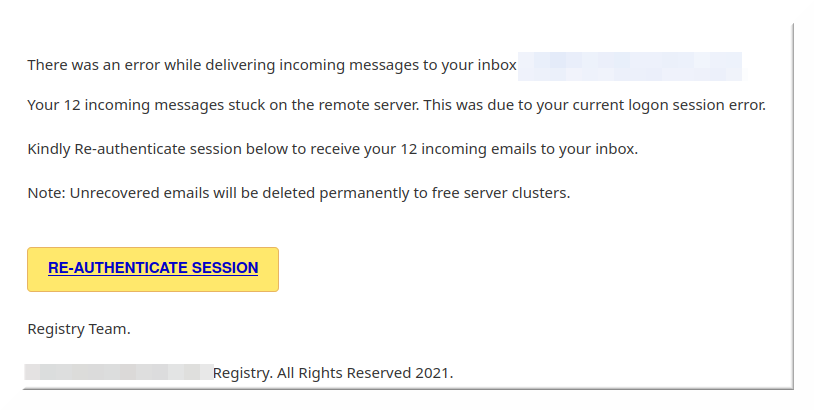 El correo fraudulento.
