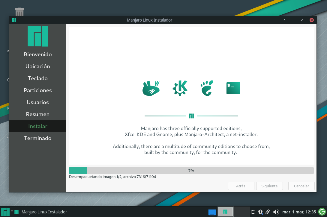 Instalando Manjaro en la computadora.