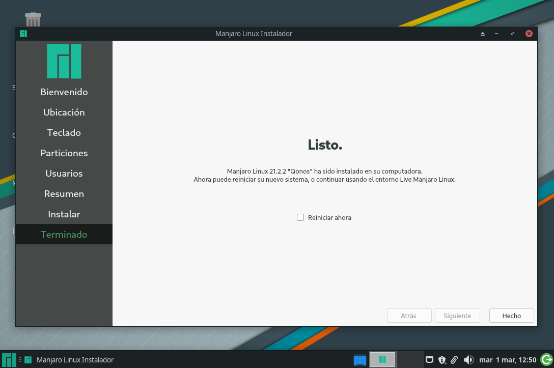 Instalación terminada.