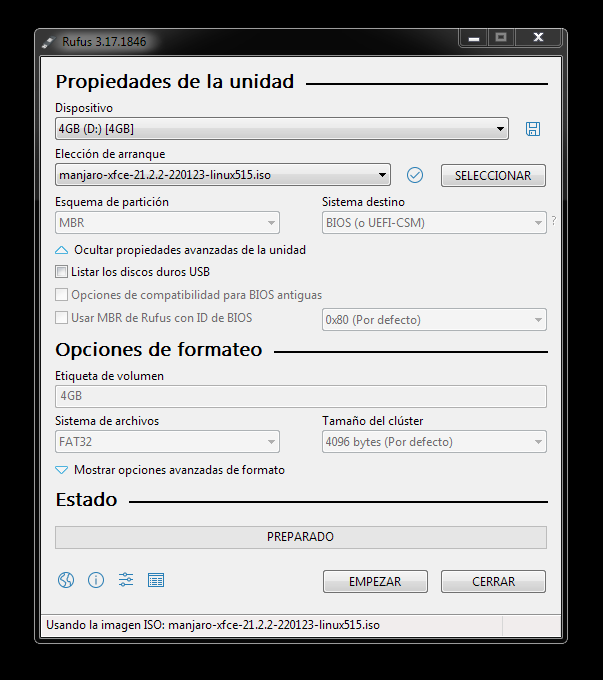 Rufus, el mejor programa para hacer USB de arranque.