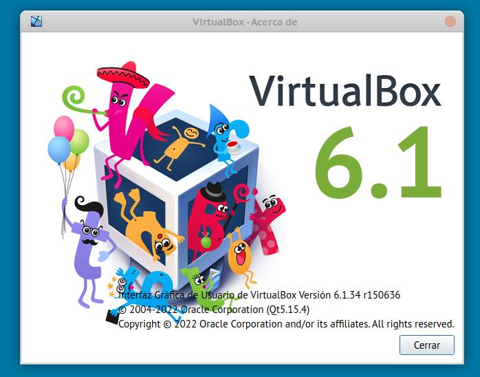 La versión de virtualbox que tiene problemas con el kernel 5.10