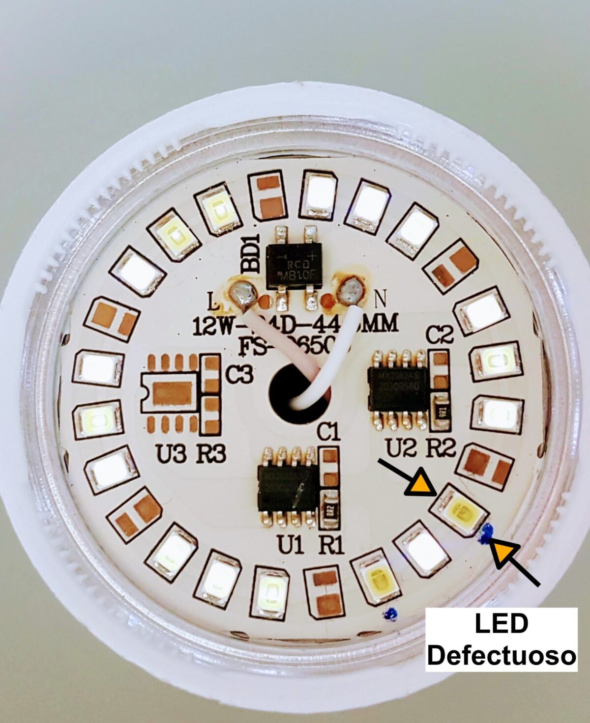 LED defectuoso.