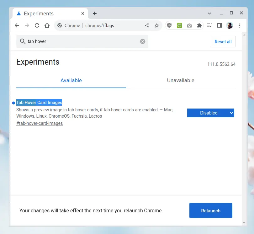 Tab Hover Card Images