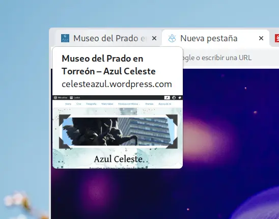 Vista previa del tab.