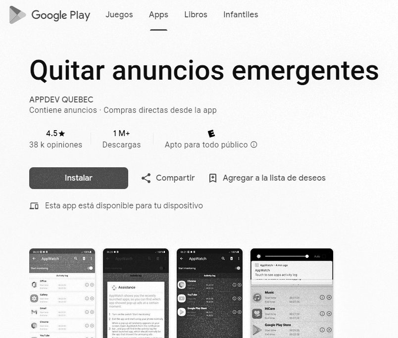 Aplicación para detectar Anuncios emergentes en el móvil que no se quitan