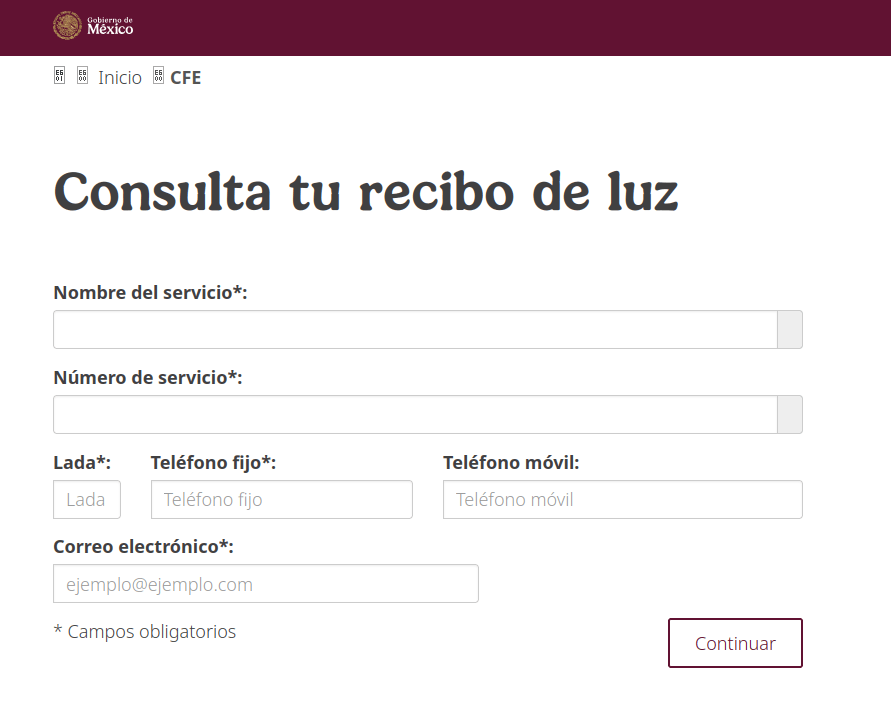 Aplicación consulta tu recibo de luz