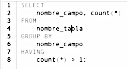 sql para encontrar duplicados - efecto fotocopia